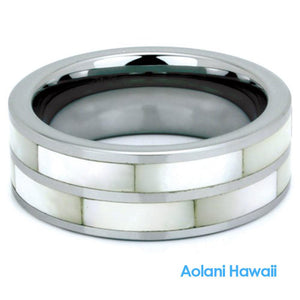 Mother of Pearl Tungsten Ring(6mm - 8mm width)