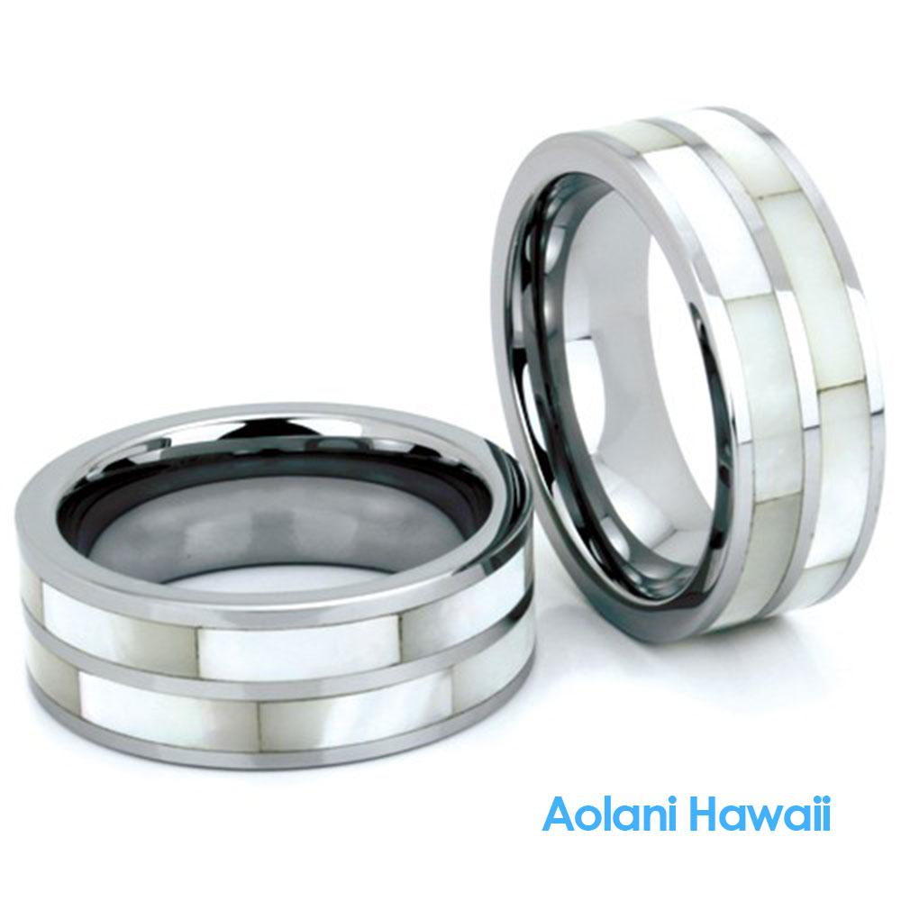 Mother of Pearl Tungsten Ring(6mm - 8mm width)