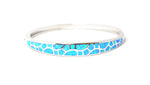 Opal  Sterling Silver Hinged Bangle Bracelet