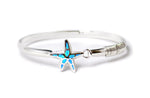 Sea Star Opal Sterling Silver Hooked Bangle Bracelet