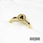 Initial Traditional Hawaiian Hand Engraved 14k Gold Ring (2mm width, Flat style)
