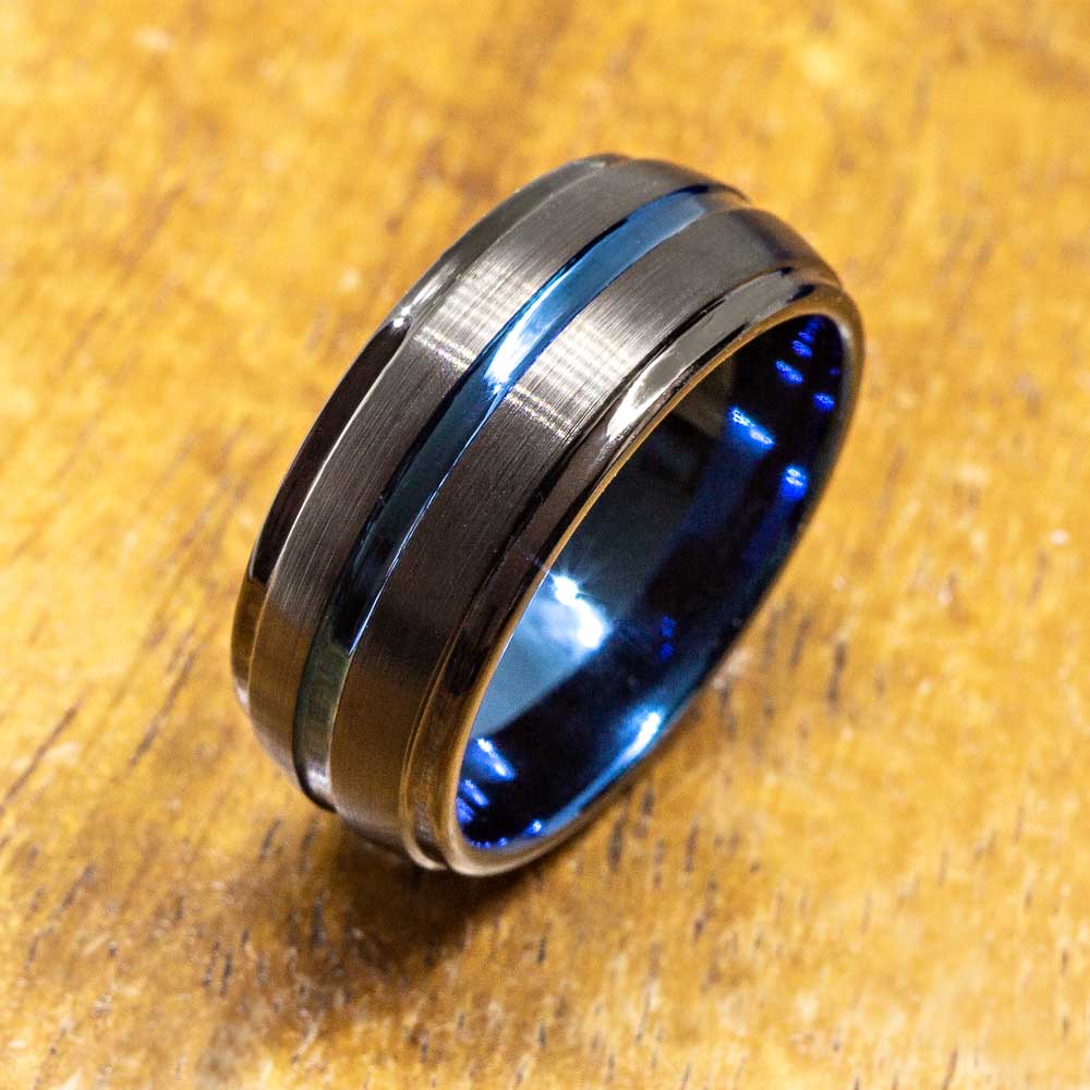 
            
                Load image into Gallery viewer, New - Dome Shape Black Tungsten Ring with Brushed Satin Surface( 8mm width)
            
        