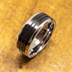 New - Glossy Two Tone Black Tungsten Ring (8mm width)