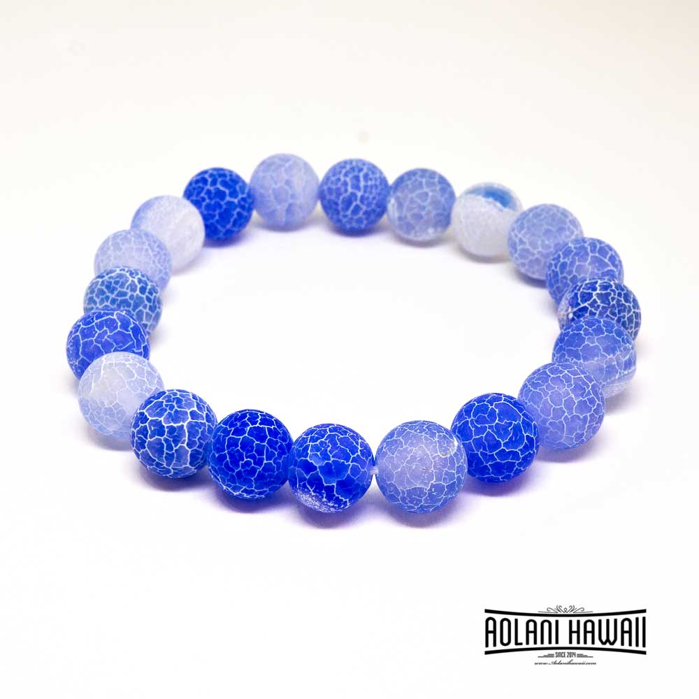 Blue Lapidary Beads Bracelet