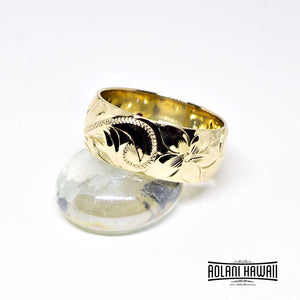 Handmade Hawaiian Ring 14k Gold Ring with Birth Stone