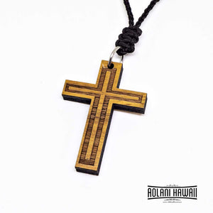 Genuine Koa Wood Cross Pendant Handmade