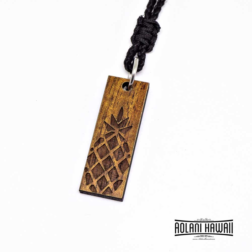 Pineapple Koa Wood Pendant Necklace