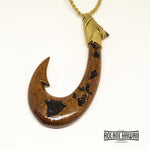 Koa Wood Handmade Fishhook Pendant Necklace