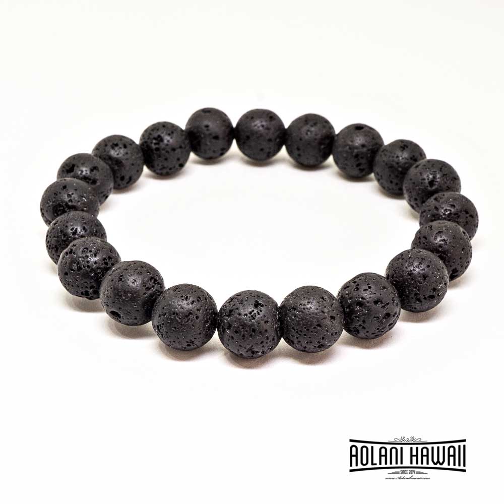 Peacock Stone Beads Bracelet Lava Rocks / 8.0