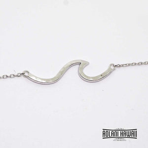 Sterling Wave Pendant Necklace Koa Wood, Opal and Mystic Stone