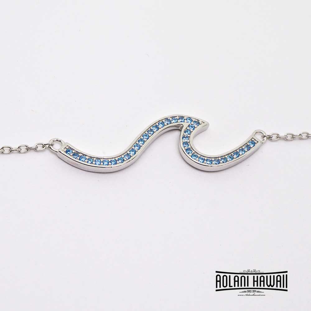 Sterling Wave Pendant Necklace Koa Wood, Opal and Mystic Stone