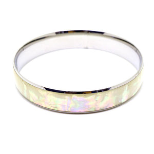 White Abalone Stainless Steel Bracelet (4mm - 12mm width)