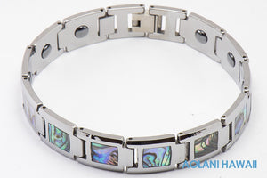 
            
                Load image into Gallery viewer, Abalone Tungsten Carbide Bracelet (14mm width, 8&amp;quot; inch in length) - Aolani Hawaii - 1
            
        