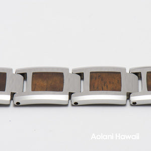 Koa Wood Tungsten Carbide Bracelet (14mm width, 9" inch in length) - Aolani Hawaii - 2
