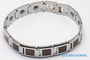 Koa Wood Tungsten Carbide Bracelet (14mm width, 9" inch in length) - Aolani Hawaii - 1