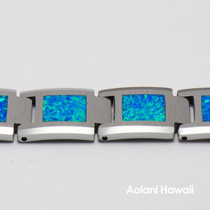 Opal Tungsten Carbide Bracelet (14mm width, 8" inch in length) - Aolani Hawaii - 2