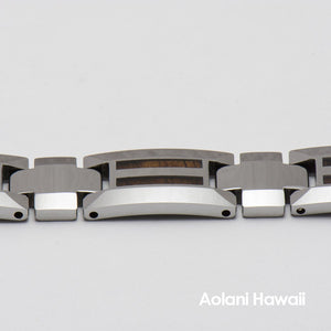 
            
                Load image into Gallery viewer, Tungsten Carbide Koa Wood Bracelet (10mm width, 8&amp;quot; inch in length) - Aolani Hawaii - 2
            
        