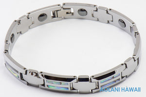 Tungsten Carbide Abalone Bracelet (10mm width, 8" inch in length) - Aolani Hawaii - 1