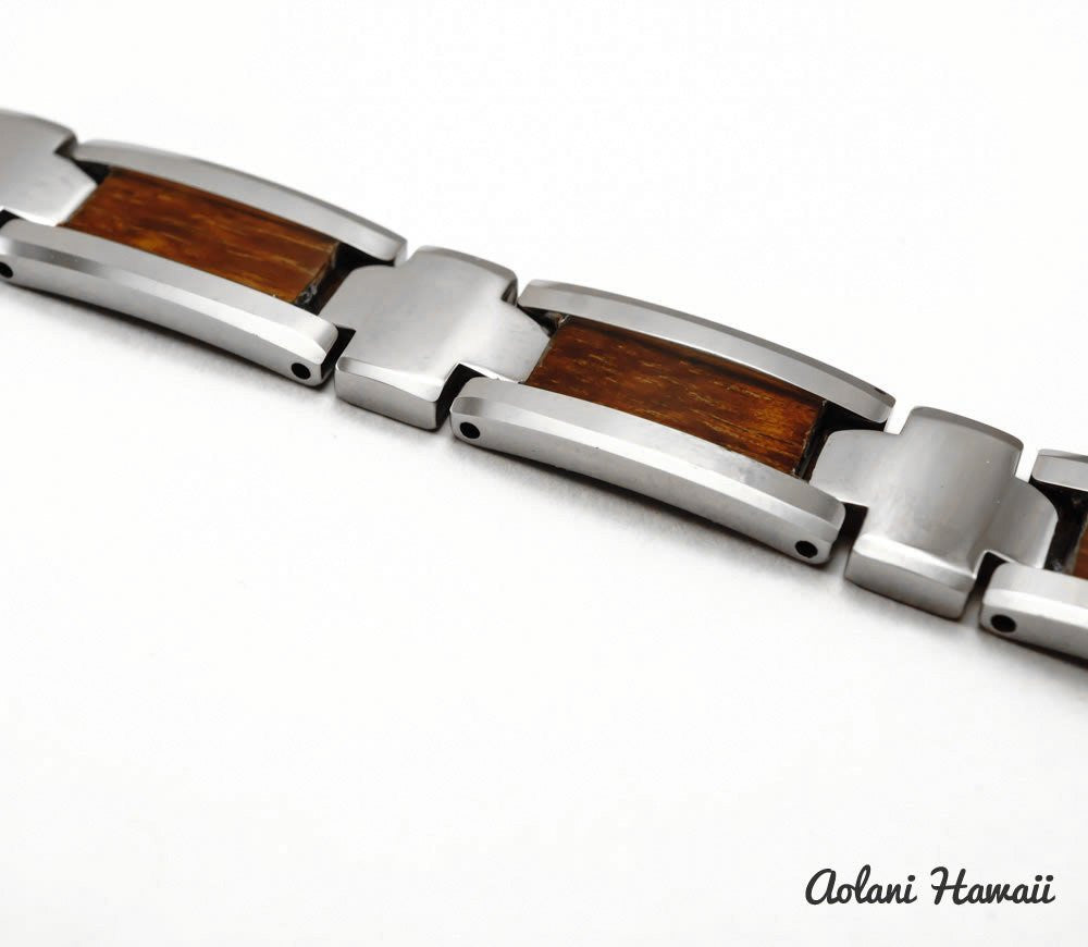 
            
                Load image into Gallery viewer, Koa Wood Bracelet handmade with Tungsten Carbide (10mm width, 9&amp;quot; inch in length) - Aolani Hawaii - 2
            
        