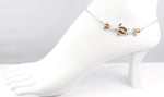 Sterling Silver Koa Wood Turtle Honu Anklet