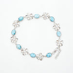Sterling silver Anklets with Larimar Hibiscus