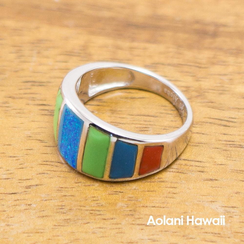 925 Sterling Silver Stone Inlay Ring