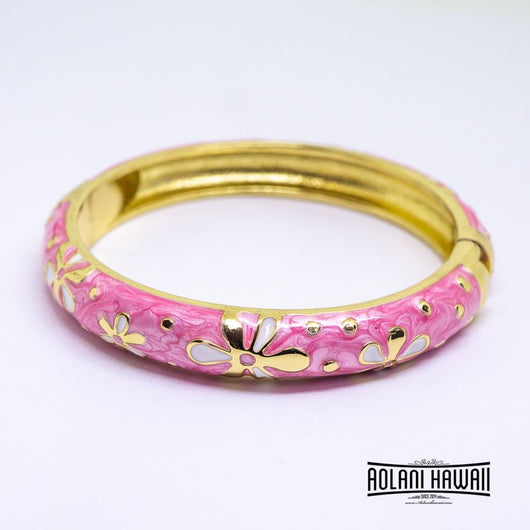 Enamel Bracelet Bangle - Tiare Flower Style – Aolani Hawaii