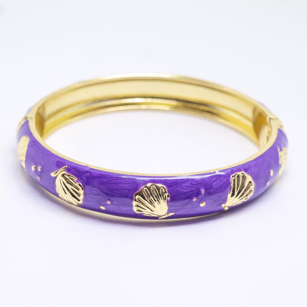 Enamel Bracelet Bangle - Seashell Style