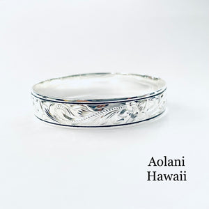 Handmade Traditional Hawaiian Engraved Sterling Silver Bracelet