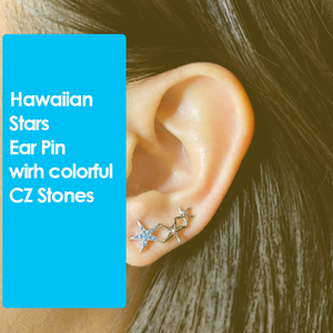 
            
                Load image into Gallery viewer, Star Ear Pin with CZ Stones
            
        