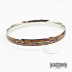 Abalone Koa Wood Bracelet in Stainless Steel (6mm - 12mm width)