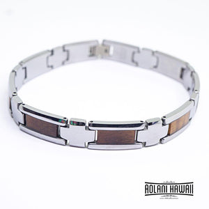 
            
                Load image into Gallery viewer, Koa Wood Bracelet handmade with Tungsten Carbide (10mm width, 9&amp;quot; inch in length)
            
        