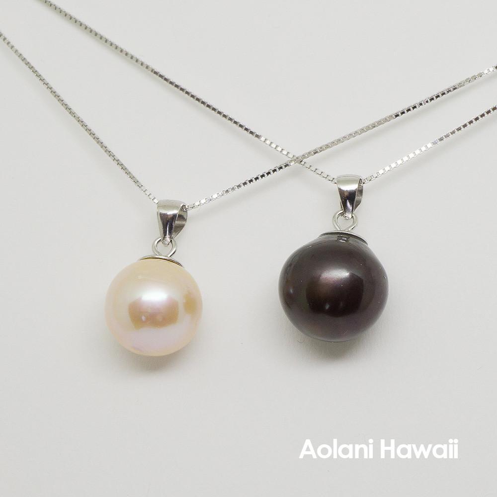 Pearl Necklace Pendant with Sterling Silver Chain – Aolani