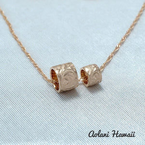 
            
                Load image into Gallery viewer, 14k Pink Gold Barrel Pendant with Twist Chain - Aolani Hawaii - 1
            
        