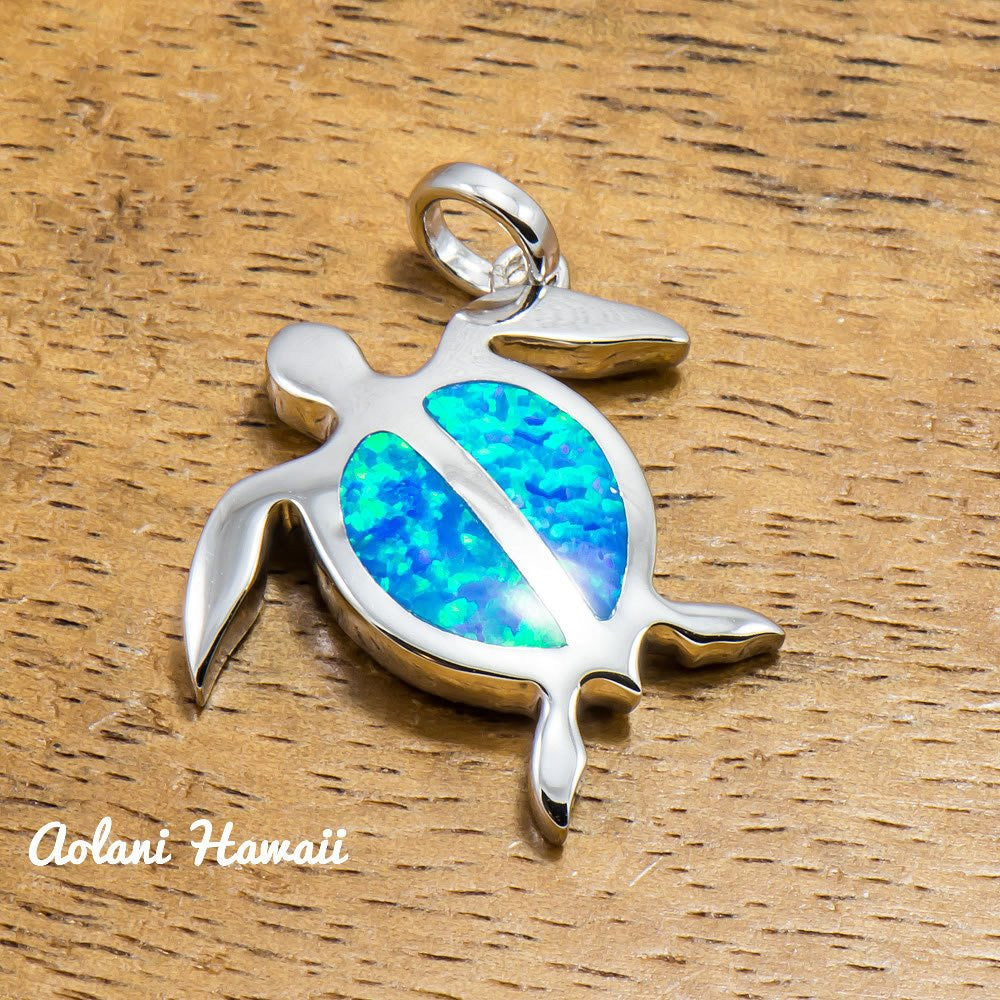 Hawaii Turtle Pendant Handmade with 925 Sterling Silver (21mm x 24mm Free Stainless Chain Included) 19 inch