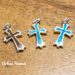 Koa Wood Cross Pendant Handmade with 925 Sterling Silver (12mm x 22mm FREE Stainless Chain Included) - Aolani Hawaii - 1