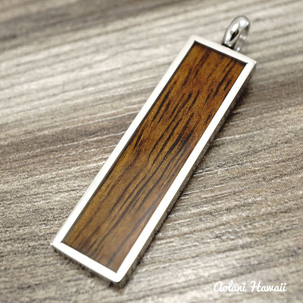 Koa Wood Pendant Handmade with Stainless Steel (10mm, FREE Stainless Chain Included) - Aolani Hawaii - 1