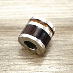 Koa Wood Stainless Steel Barrel Pendant (11mm, FREE Stainless Chain Included) - Aolani Hawaii - 1