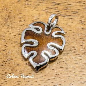 Monstera Leaf Pendant Handmade with 925 Sterling Silver (20mm x 25mm FREE Stainless Chain Included) - Aolani Hawaii - 1