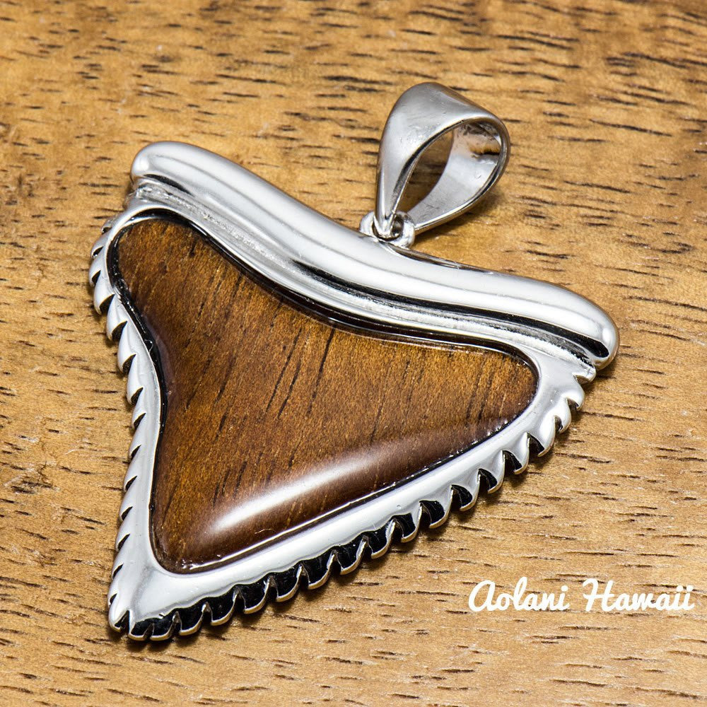
            
                Load image into Gallery viewer, Sterling Shark Tooth Pendant Handmade with 925 Sterling Silver (35mm x 40mm FREE Stainless Chain Included) - Aolani Hawaii - 1
            
        
