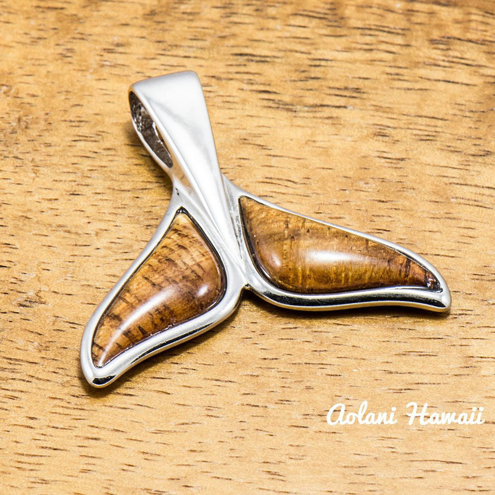 Whale Tail Pendant Handmade with 925 Sterling Silver (32mm x 32mm FREE Stainless Chain Included) - Aolani Hawaii - 1