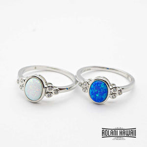 Sterling Silver Rings with Opal and Cubic Zirconia stones