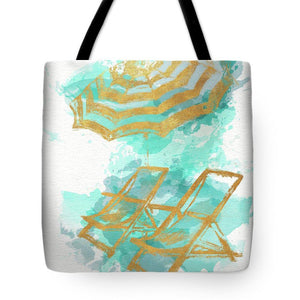 Gold Shore Poster Tote Bag