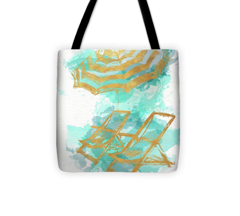 Gold Shore Poster Tote Bag