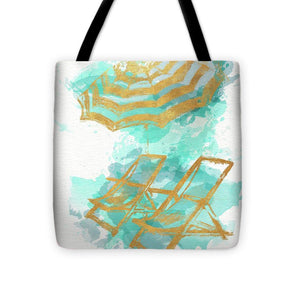 Gold Shore Poster Tote Bag