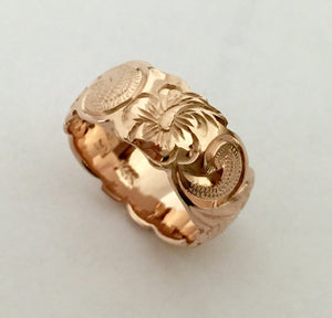 14K Gold Traditional Hawaiian Ring (8mm Barrel) - Aolani Hawaii - 2