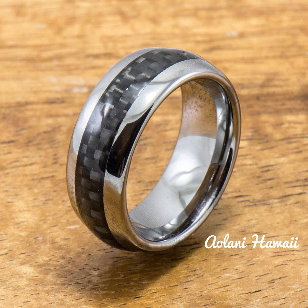 Fiberglass Ring Handmade with Tungsten (6mm width, barrel style) - Aolani Hawaii