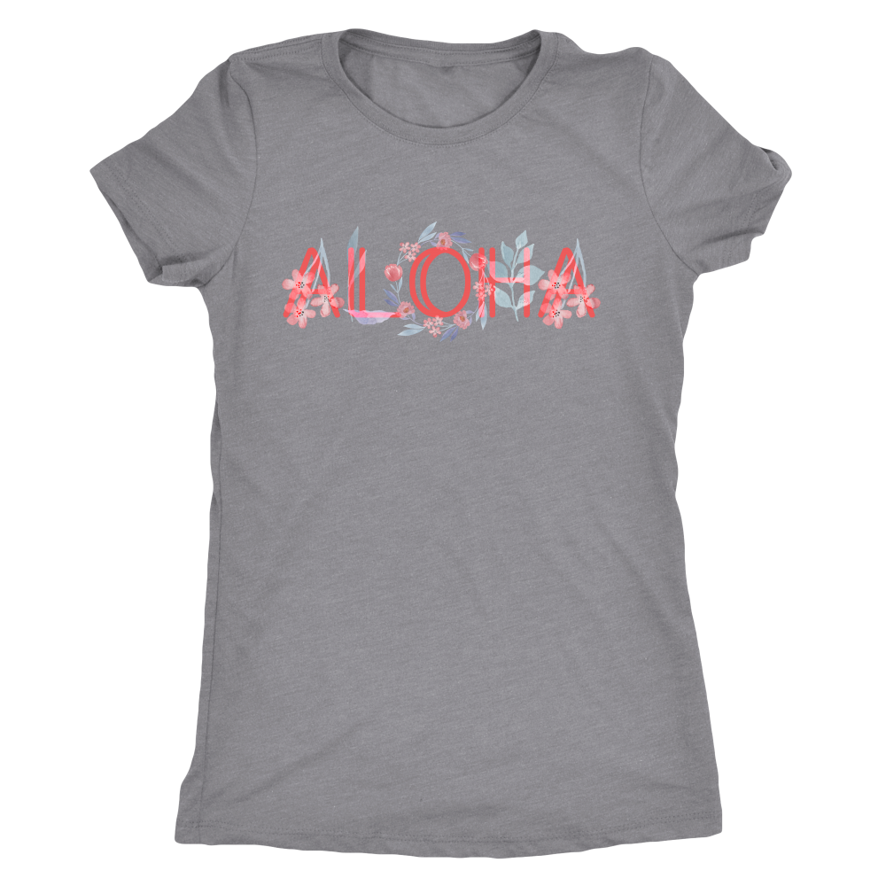 Womens Floral Aloha Logo T-shirt