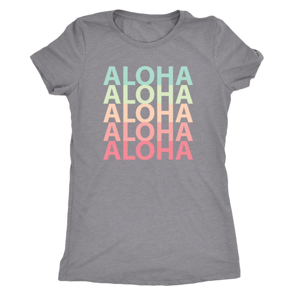 
            
                Load image into Gallery viewer, Womens Rainbow Aloha Logo T-Shirt
            
        