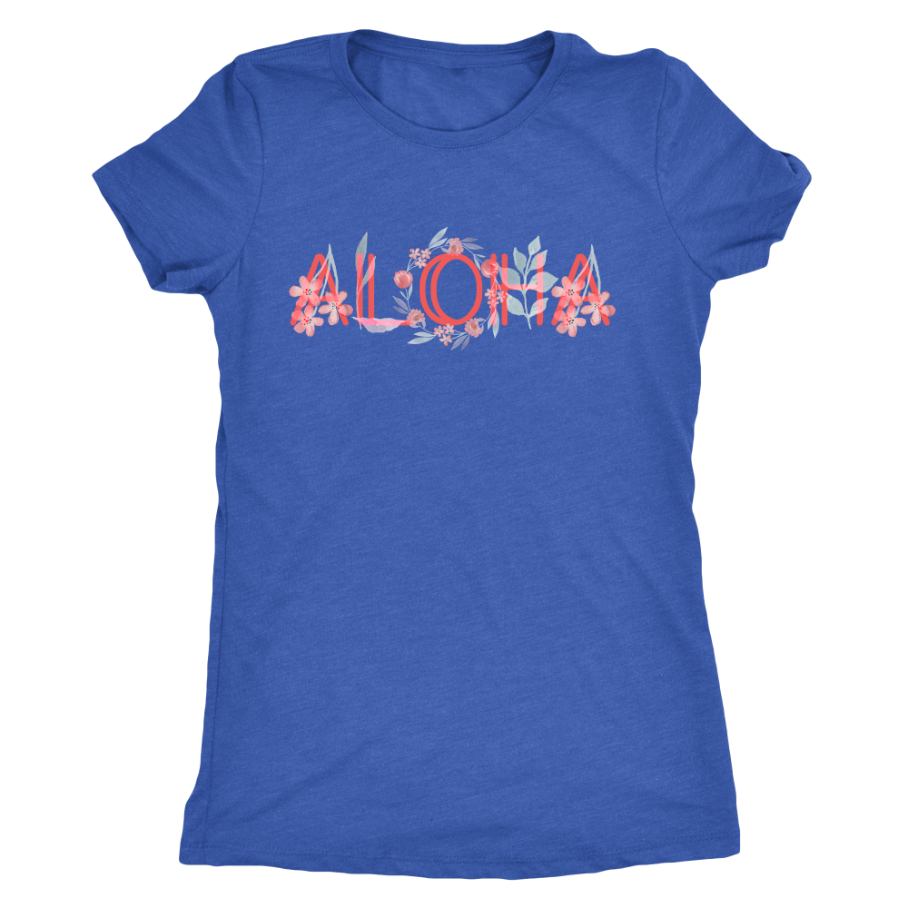 Womens Floral Aloha Logo T-shirt